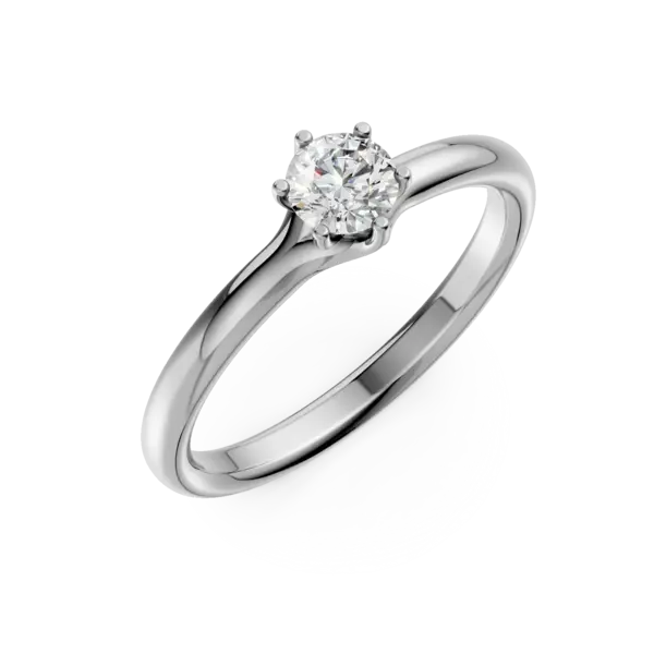 Inel de logodna din aur alb cu un diamant solitaire de 0.31ct