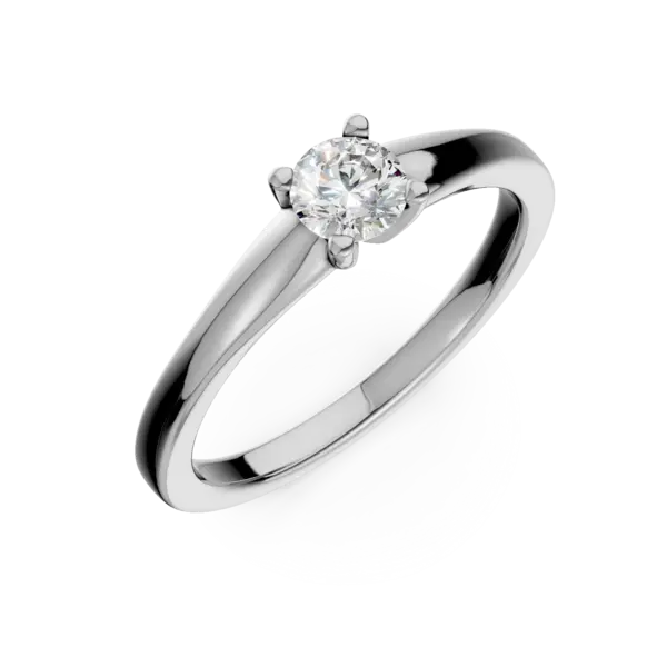Inel de logodna din aur alb cu un diamant solitaire de 0.31ct