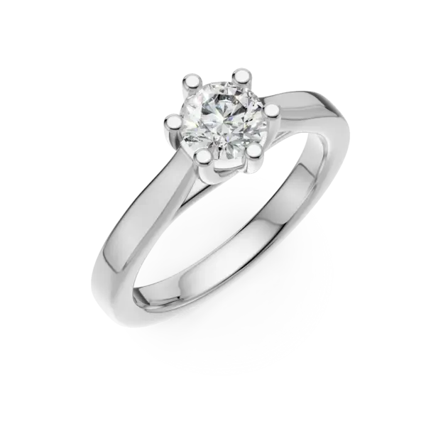 Inel de logodna din aur alb cu un diamant solitaire de 0.34ct