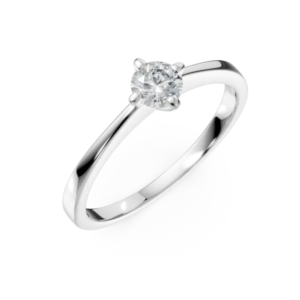 Inel de logodna din aur alb cu un diamant solitaire de 0.3ct