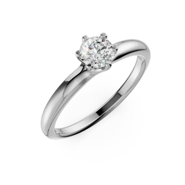 Inel de logodna din aur alb cu un diamant solitaire de 0.3ct