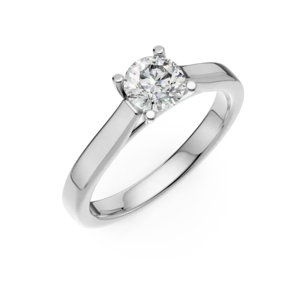 Inel de logodna din aur alb cu un diamant solitaire de 0.5ct