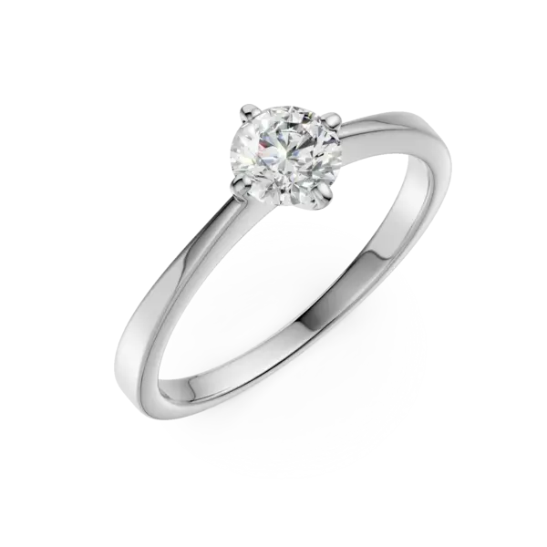 Inel de logodna din aur alb cu un diamant solitaire de 0.5ct
