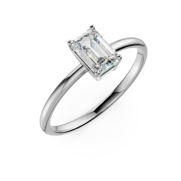Inel de logodna din aur alb cu zirconia solitaire