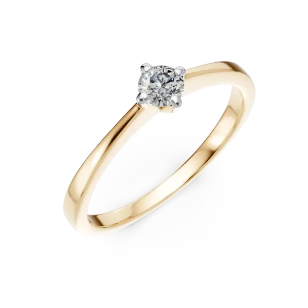 Inel de logodna din aur galben cu diamant de 0.19ct