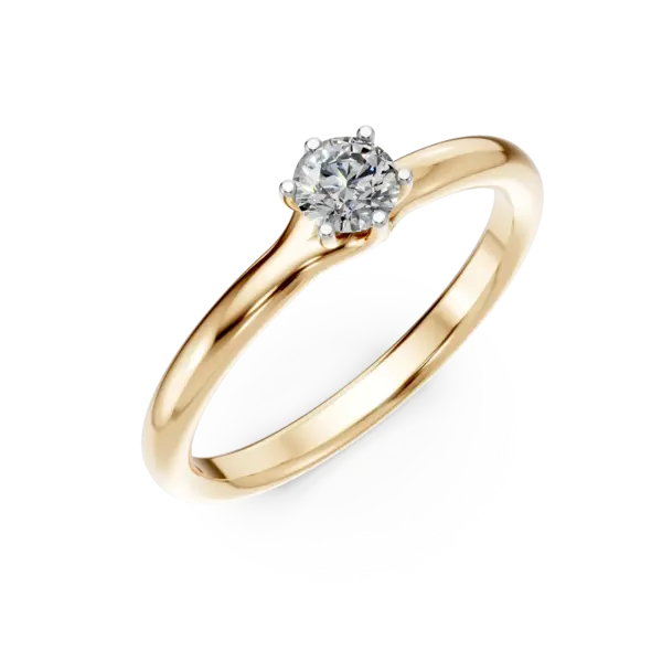 Inel de logodna din aur galben cu diamant solitaire de 0.24ct