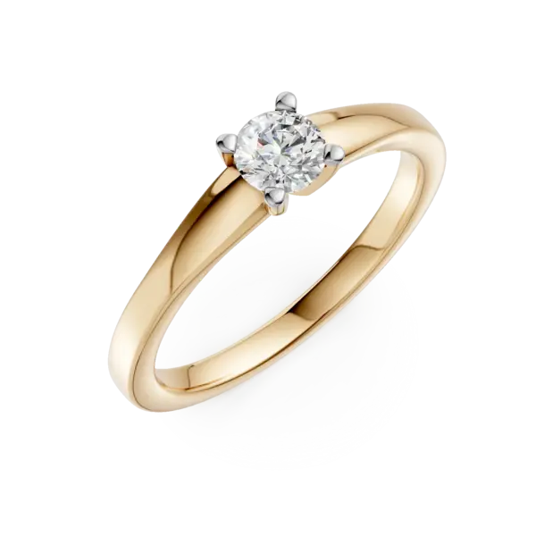 Inel de logodna din aur galben cu diamant solitaire de 0.3ct