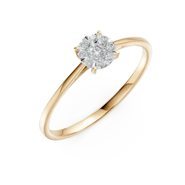 Inel de logodna din aur galben cu diamante de 0.1ct