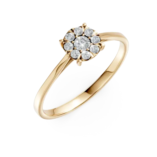 Inel de logodna din aur galben cu diamante de 0.20ct