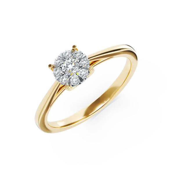 Inel de logodna din aur galben cu diamante de 0.34ct