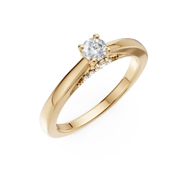 Inel de logodna din aur galben cu diamante de 0.35ct