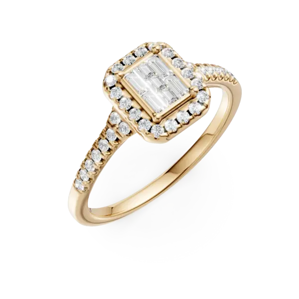 Inel de logodna din aur galben cu diamante de 0.39ct