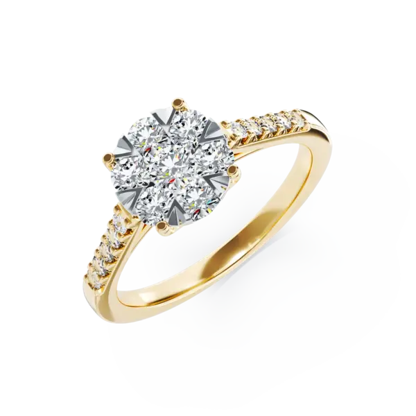Inel de logodna din aur galben cu diamante de 0.5ct