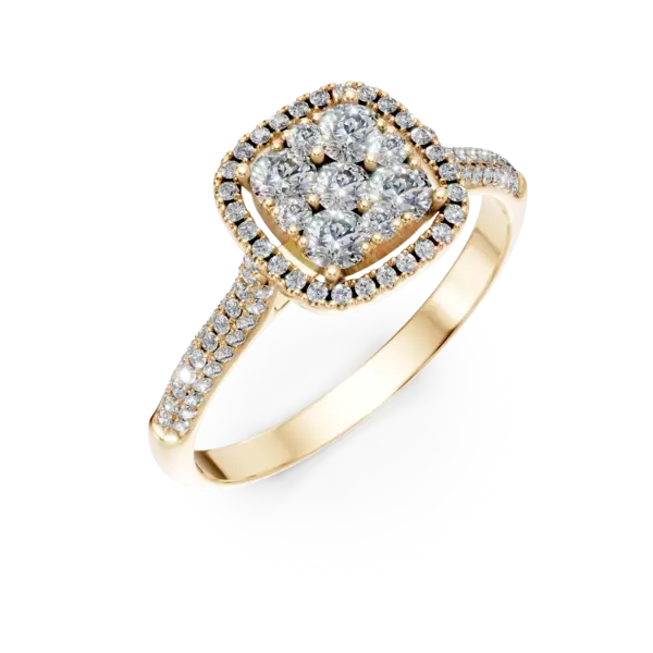 Inel de logodna din aur galben cu diamante microsetting de 0.6ct
