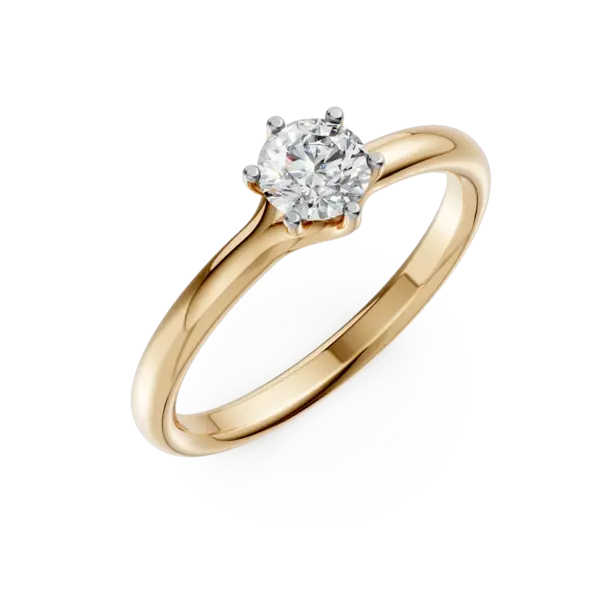 Inel de logodna din aur galben cu un diamant solitaire de 0.3ct