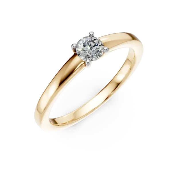 Inel de logodna din aur galben cu un diamant solitaire de 0.25ct