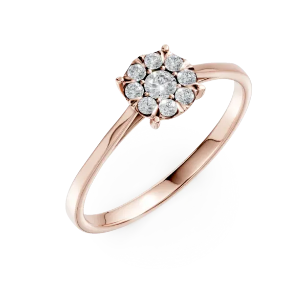 Inel de logodna din aur roz cu diamante de 0.25ct