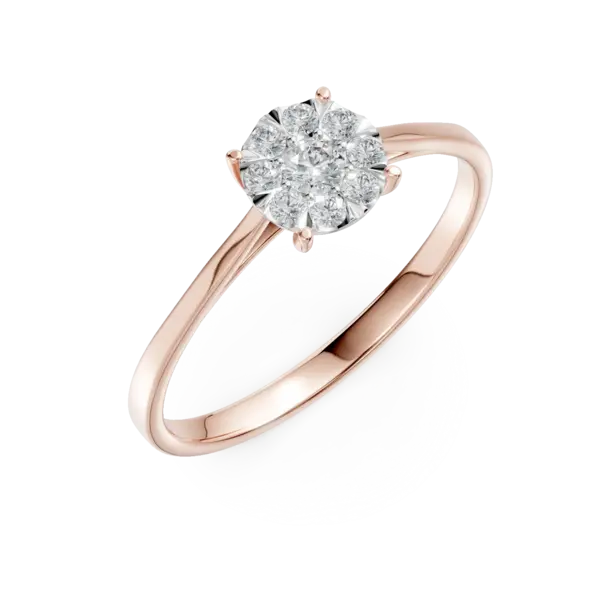 Inel de logodna din aur roz cu diamante de 0.2ct