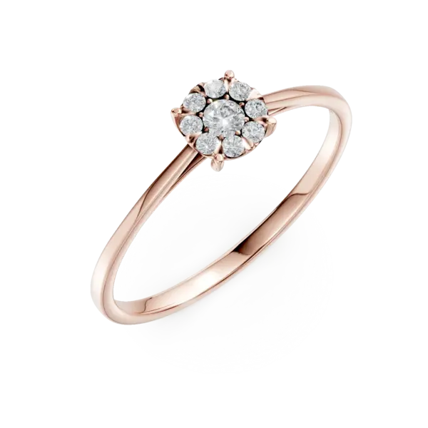 Inel de logodna din aur roz cu diamante de 0.2ct