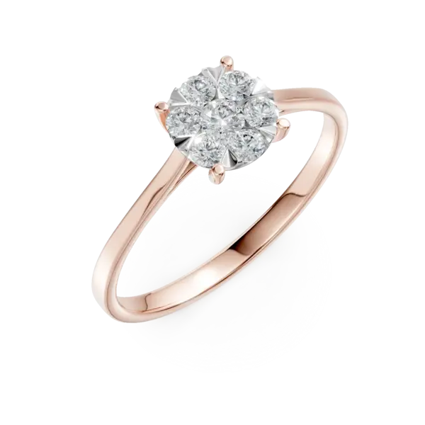 Inel de logodna din aur roz cu diamante de 0.3ct
