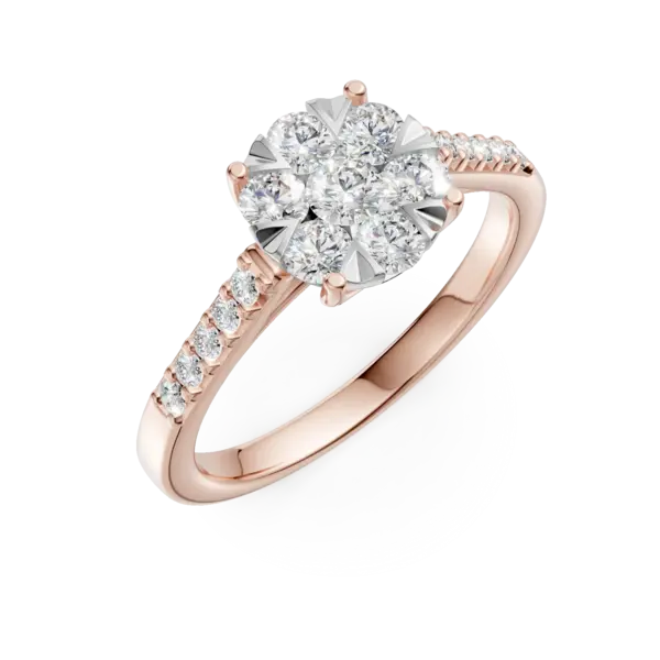 Inel de logodna din aur roz cu diamante de 0.5ct