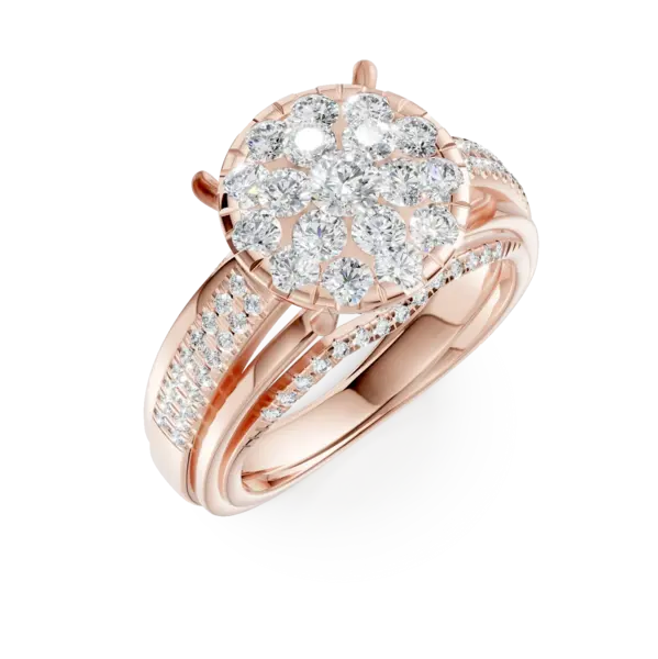 Inel de logodna din aur roz cu diamante de 0.8ct