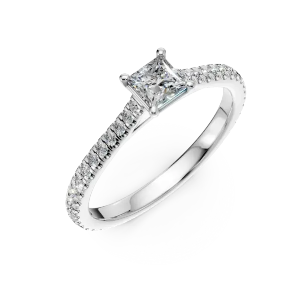 Inel de logodna din platina cu diamant de 0.31ct si diamante de 0.178ct