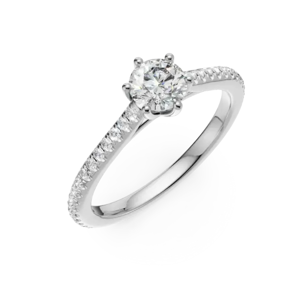 Inel de logodna din platina cu diamant de 0.5ct si diamante de 0.19ct