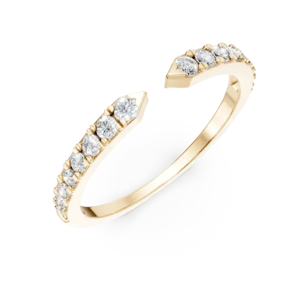 Inel deschis din aur galben cu diamante de 0.2ct