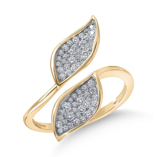 Inel deschis din aur galben cu diamante de 0.38ct