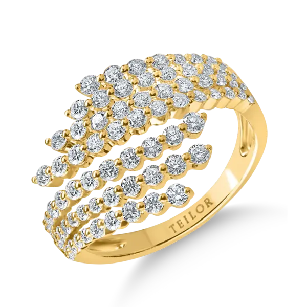 Inel deschis din aur galben cu diamante de 1.25ct