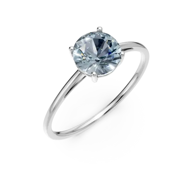 Inel din aur alb cu acvamarin de 1.05ct
