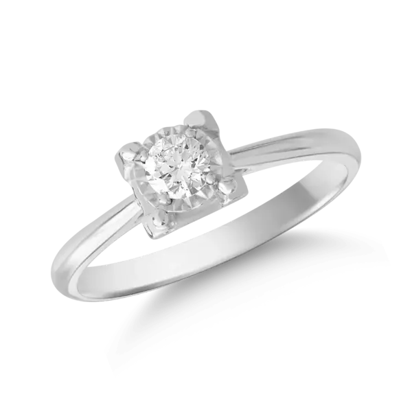 Inel din aur alb cu diamant de 0.18ct