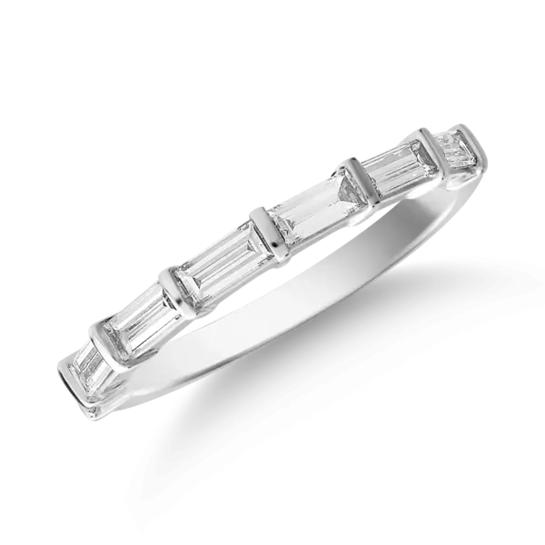 Inel din aur alb cu diamante baguette de 0.5ct