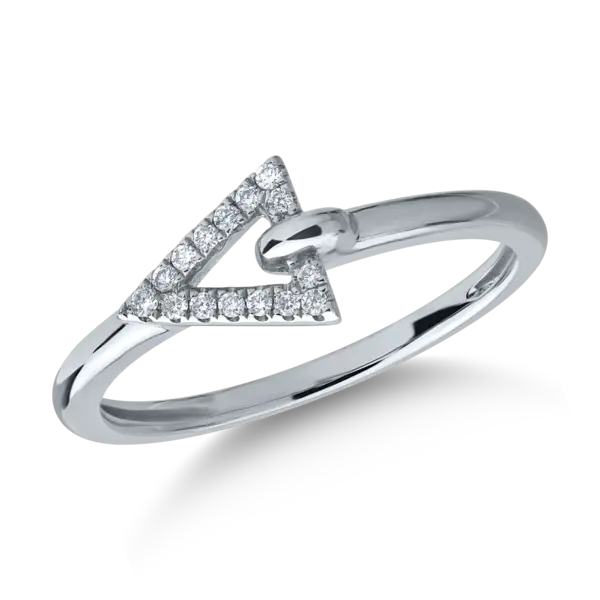 Inel din aur alb cu diamante de 0.06ct