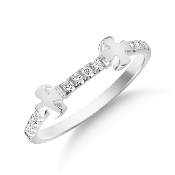 Inel din aur alb cu diamante de 0.115ct