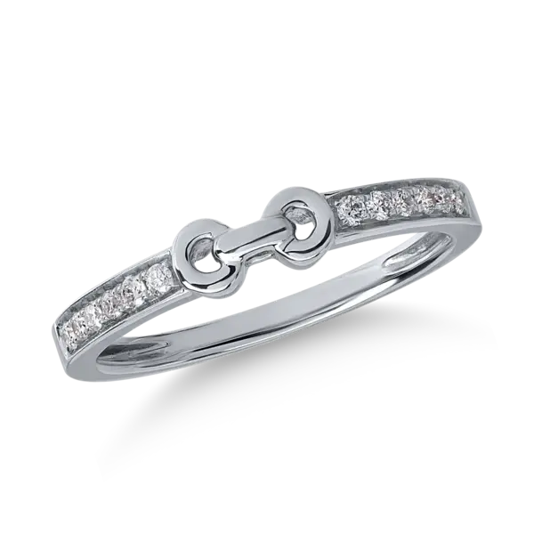 Inel din aur alb cu diamante de 0.11ct