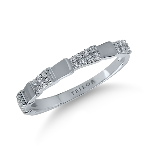 Inel din aur alb cu diamante de 0.16ct