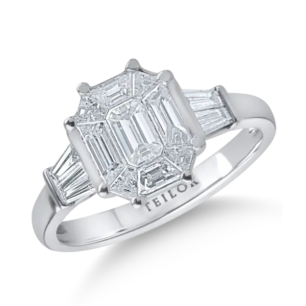 Inel din aur alb cu diamante de 0.16ct