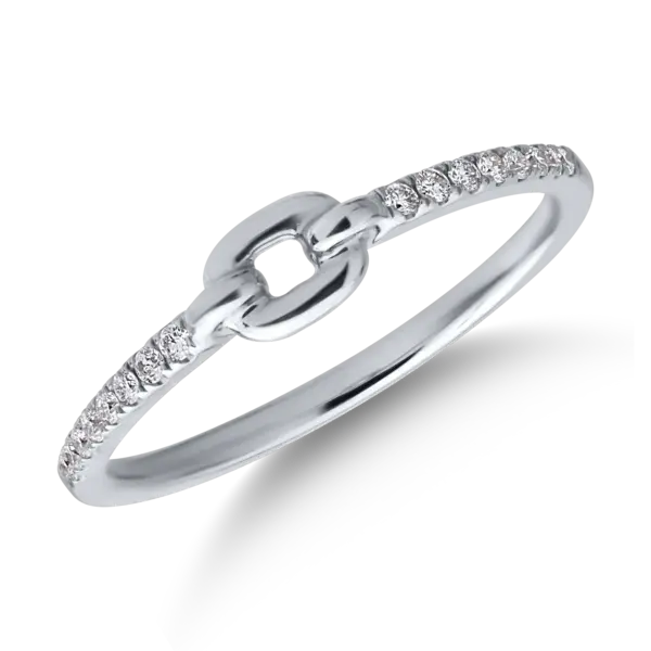 Inel din aur alb cu diamante de 0.1ct