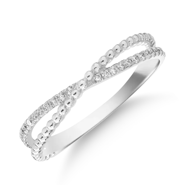 Inel din aur alb cu diamante de 0.1ct