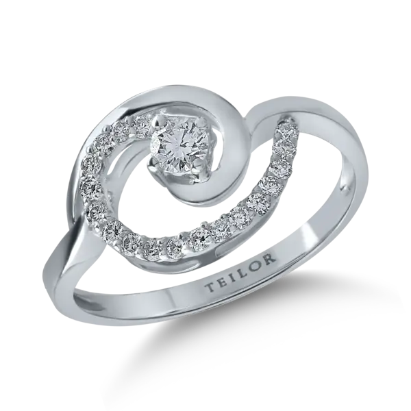 Inel din aur alb cu diamante de 0.25ct