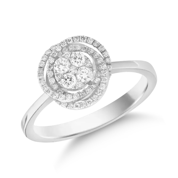 Inel din aur alb cu diamante de 0.26ct