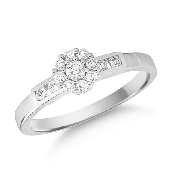 Inel din aur alb cu diamante de 0.28ct