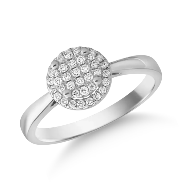 Inel din aur alb cu diamante de 0.2ct