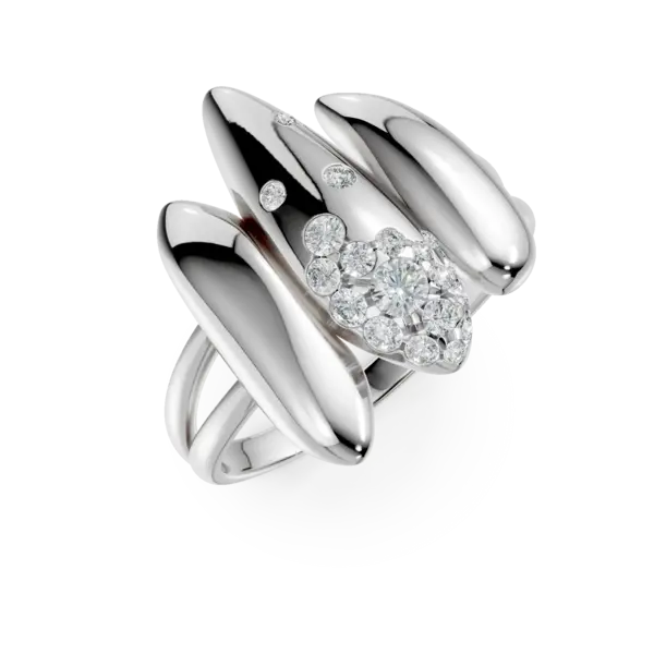 Inel din aur alb cu diamante de 0.2ct