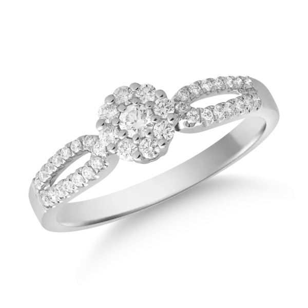 Inel din aur alb cu diamante de 0.31ct