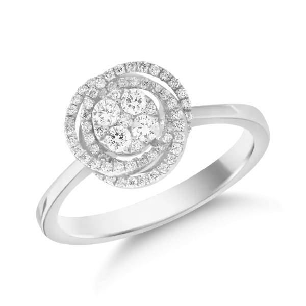 Inel din aur alb cu diamante de 0.32ct