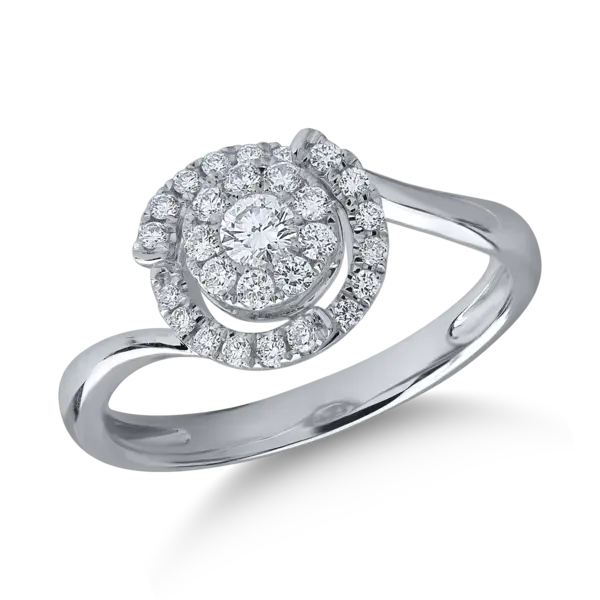 Inel din aur alb cu diamante de 0.33ct