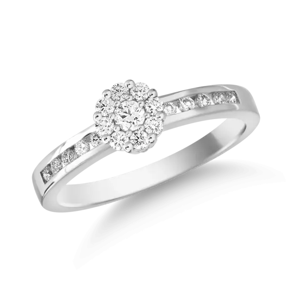 Inel din aur alb cu diamante de 0.34ct